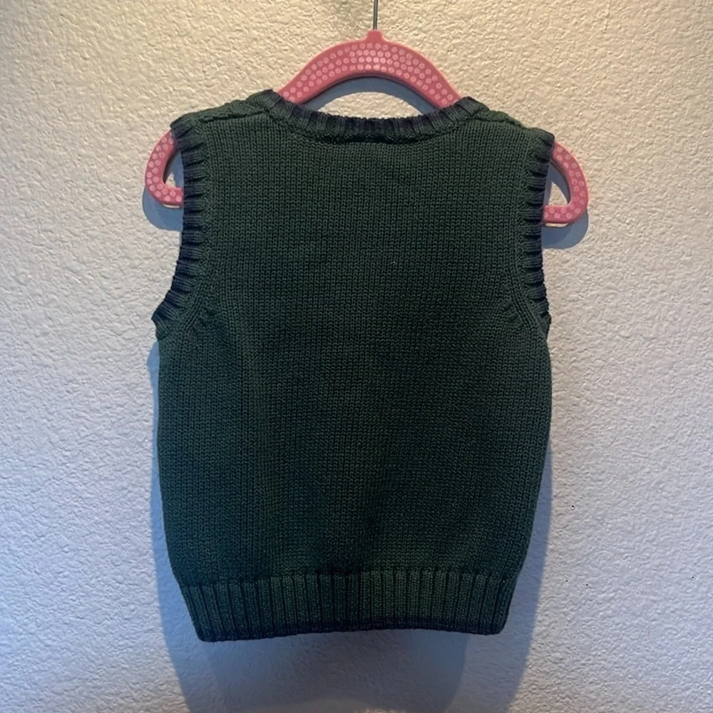 Gymboree Boy’s B Neck Cable Knit Sweater Size 18-24 Months Green Navy Blue
